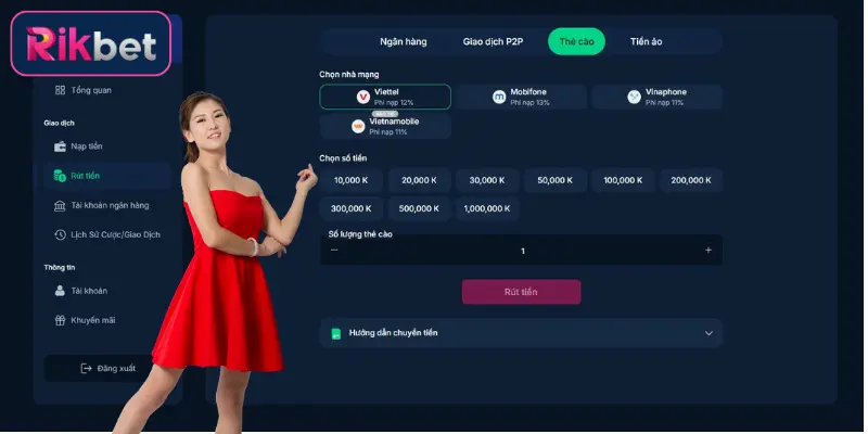 Rút Tiền Rikbet: Hướng Dẫn Nhanh, An Toàn & Thành Công 100% 4 Đổi thành thẻ cào