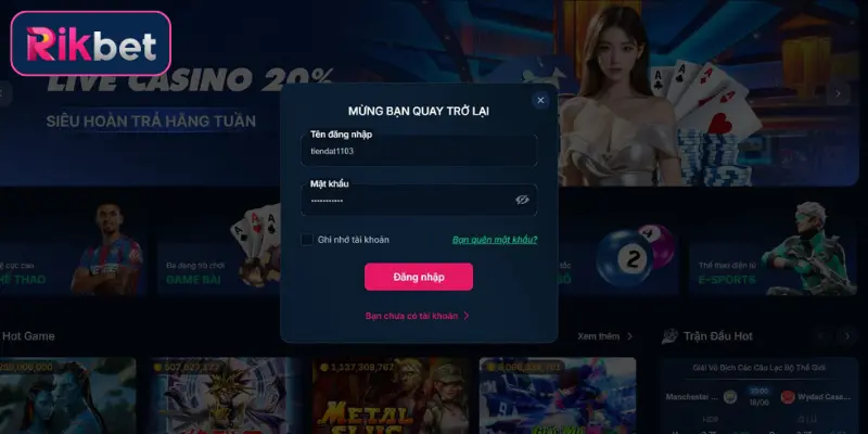 Hướng Dẫn Đăng Nhập Rikbet Nhanh Chóng, An Toàn Cho Newbie 2 Hướng dẫn đăng nhập Rikbet chi tiết từng bước