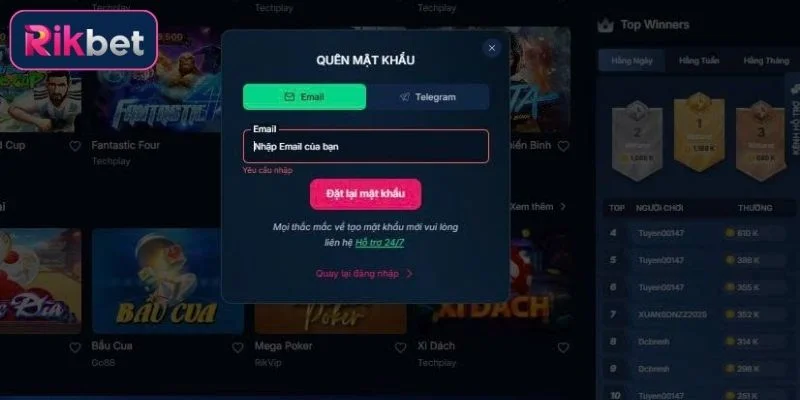 Quên Mật Khẩu Rikbet: Cách Lấy Lại Và Quản Lý Hữu Ích 2 Quên mật khẩu Rikbet lấy lại như thế nào