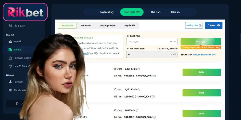 Rút Tiền Rikbet: Hướng Dẫn Nhanh, An Toàn & Thành Công 100% 3 Rút tiền Rikbet qua P2P